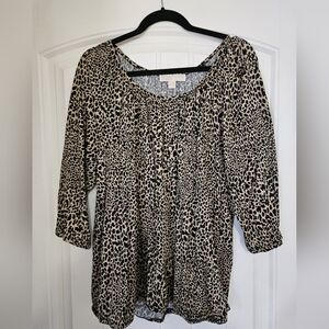 Michael Kors Leopard Print Women's Top 2X